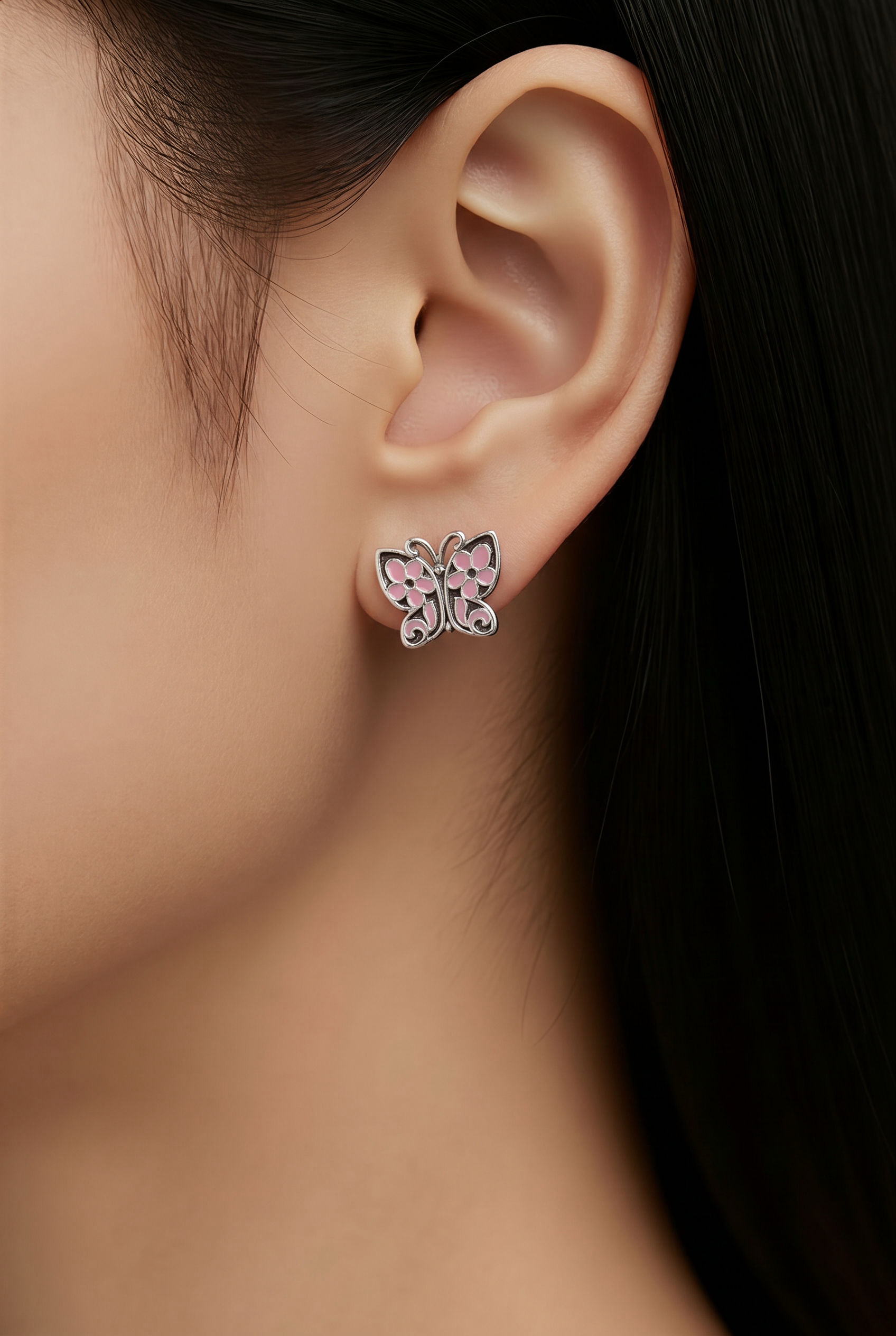 Butterfly stud earrings 925 sterling silver