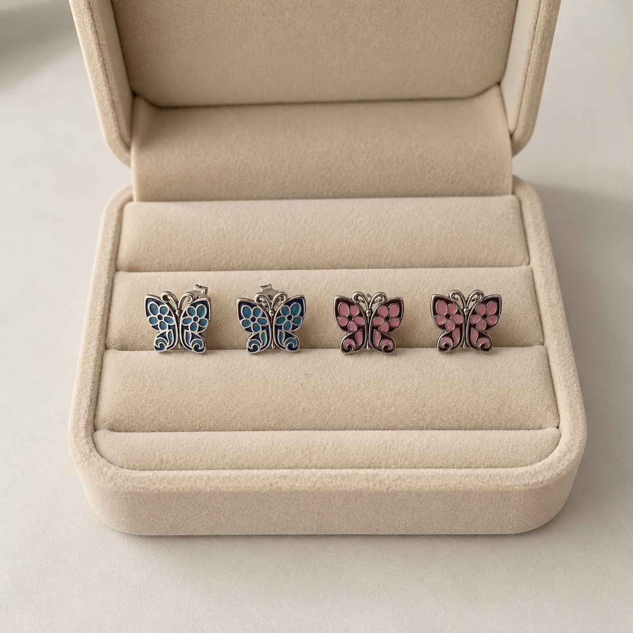 Butterfly stud earrings 925 sterling silver