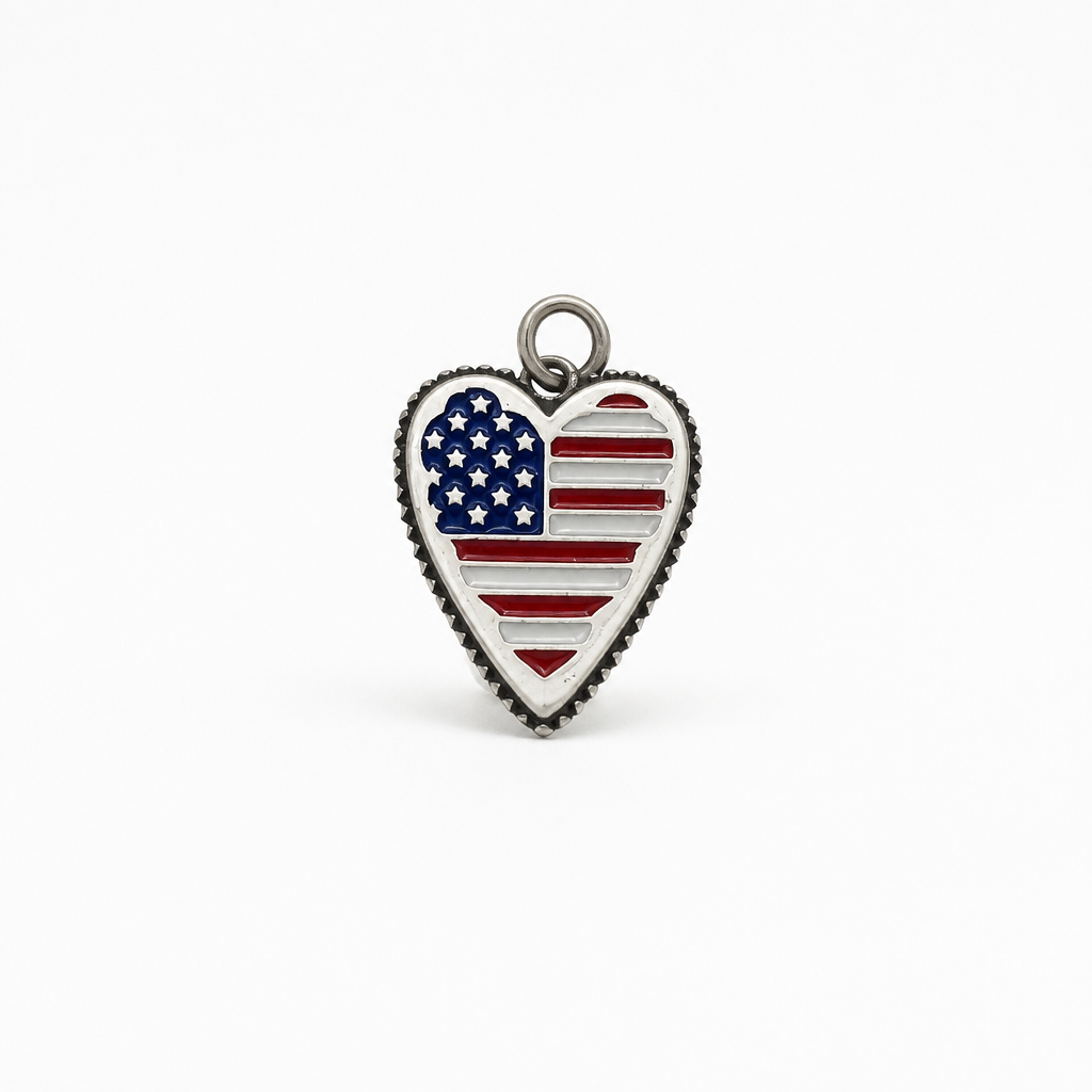 Honduras and USA flag charm-pendant Sterling Silver 925