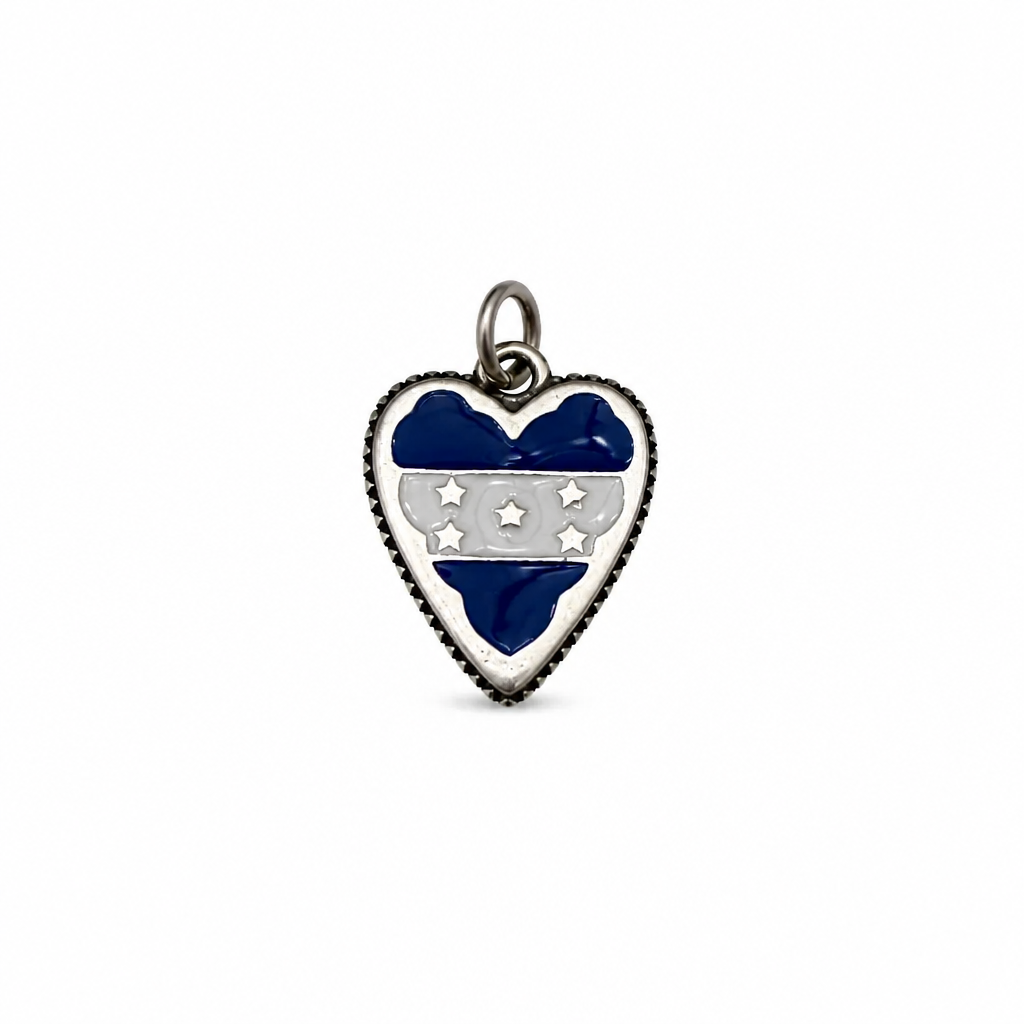Honduras and USA flag charm-pendant Sterling Silver 925
