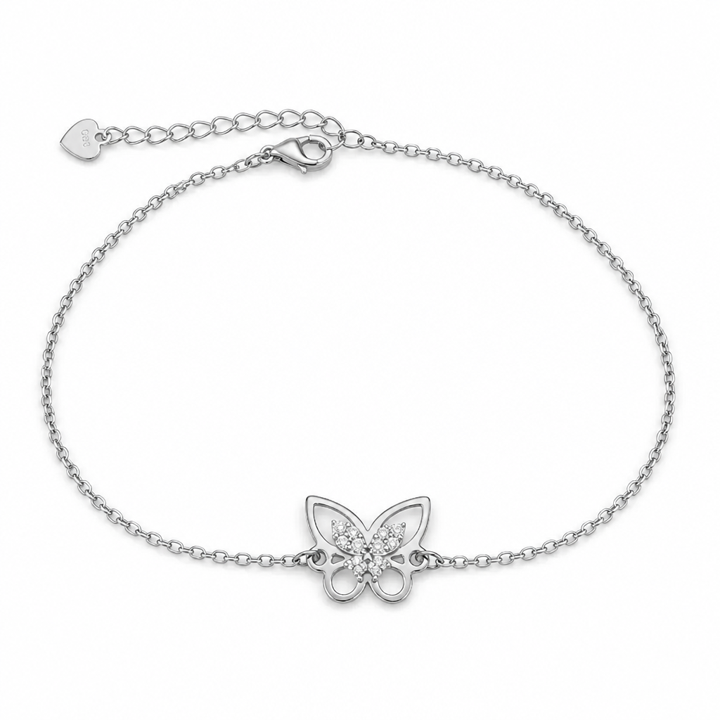 Butterfly bracelet moissanite 925 sterling silver