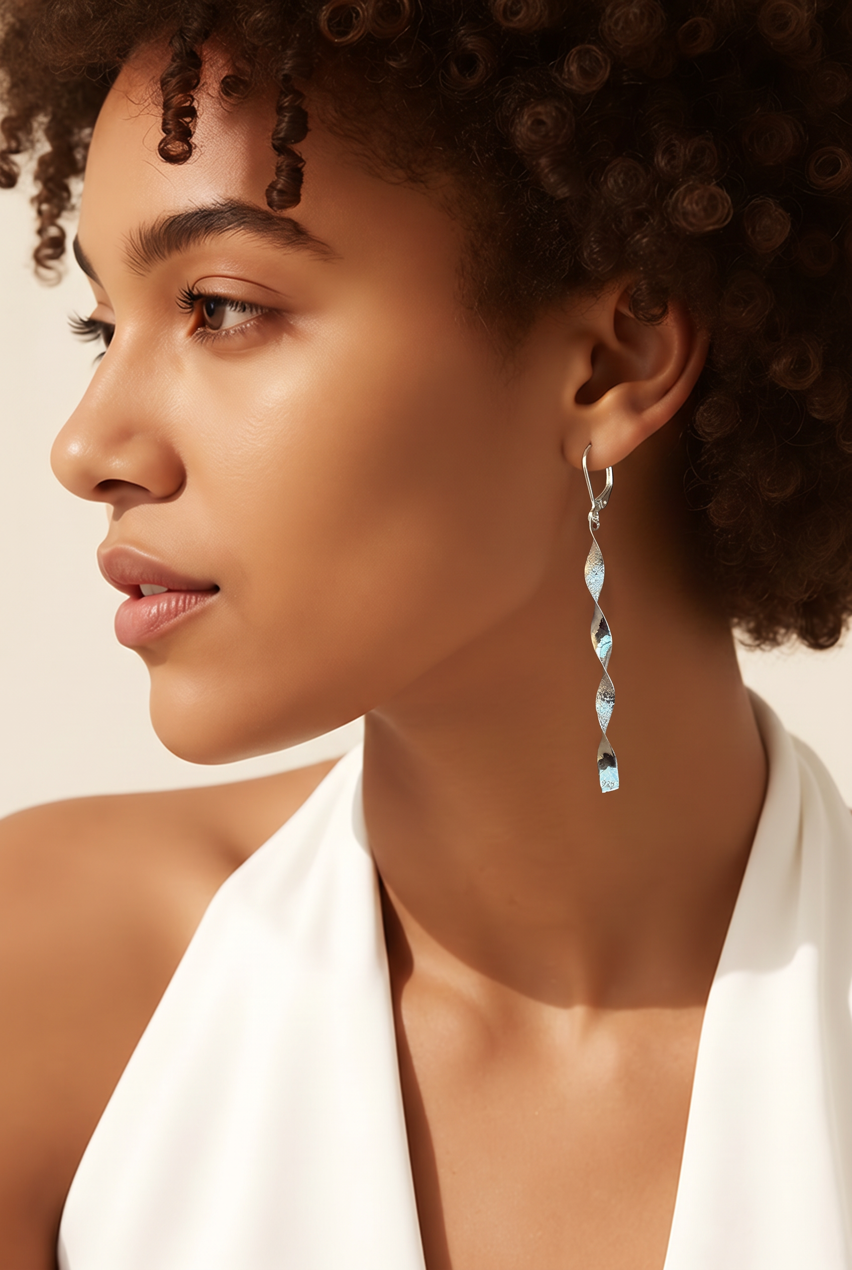 Twisted earrings sterling silver 925