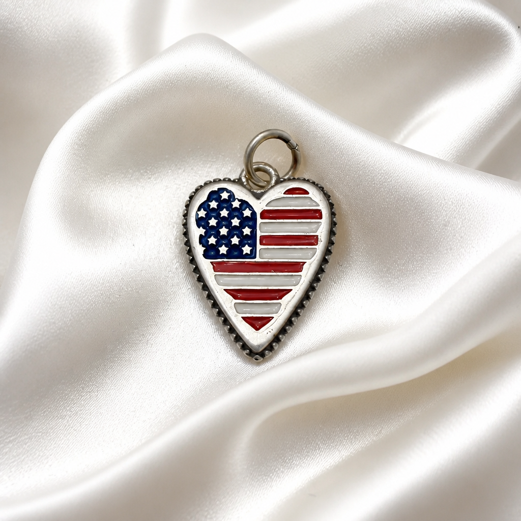 Honduras and USA flag charm-pendant Sterling Silver 925