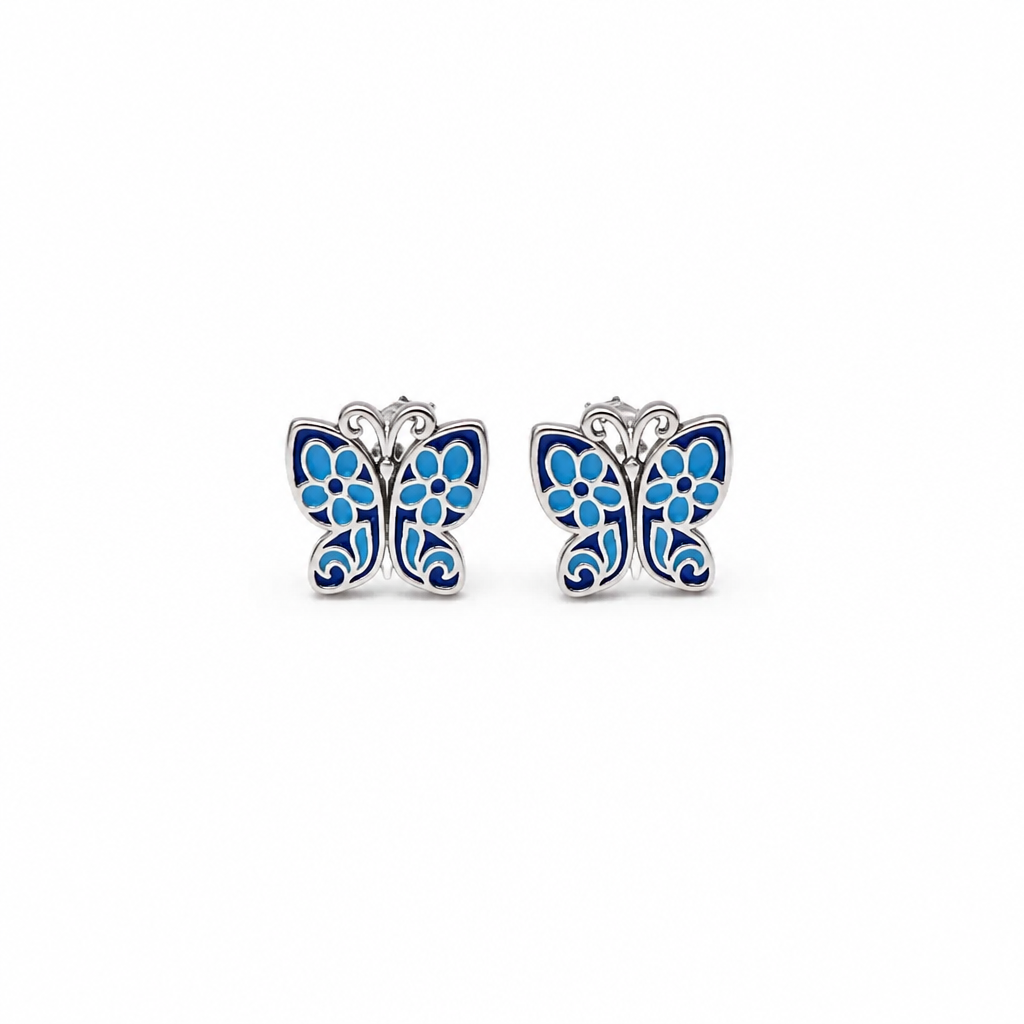 Butterfly stud earrings 925 sterling silver