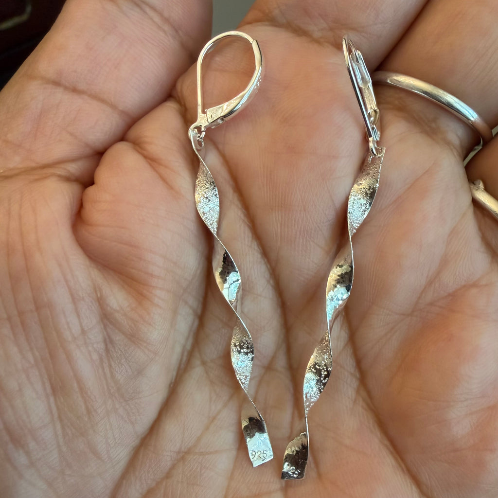 Twisted earrings sterling silver 925