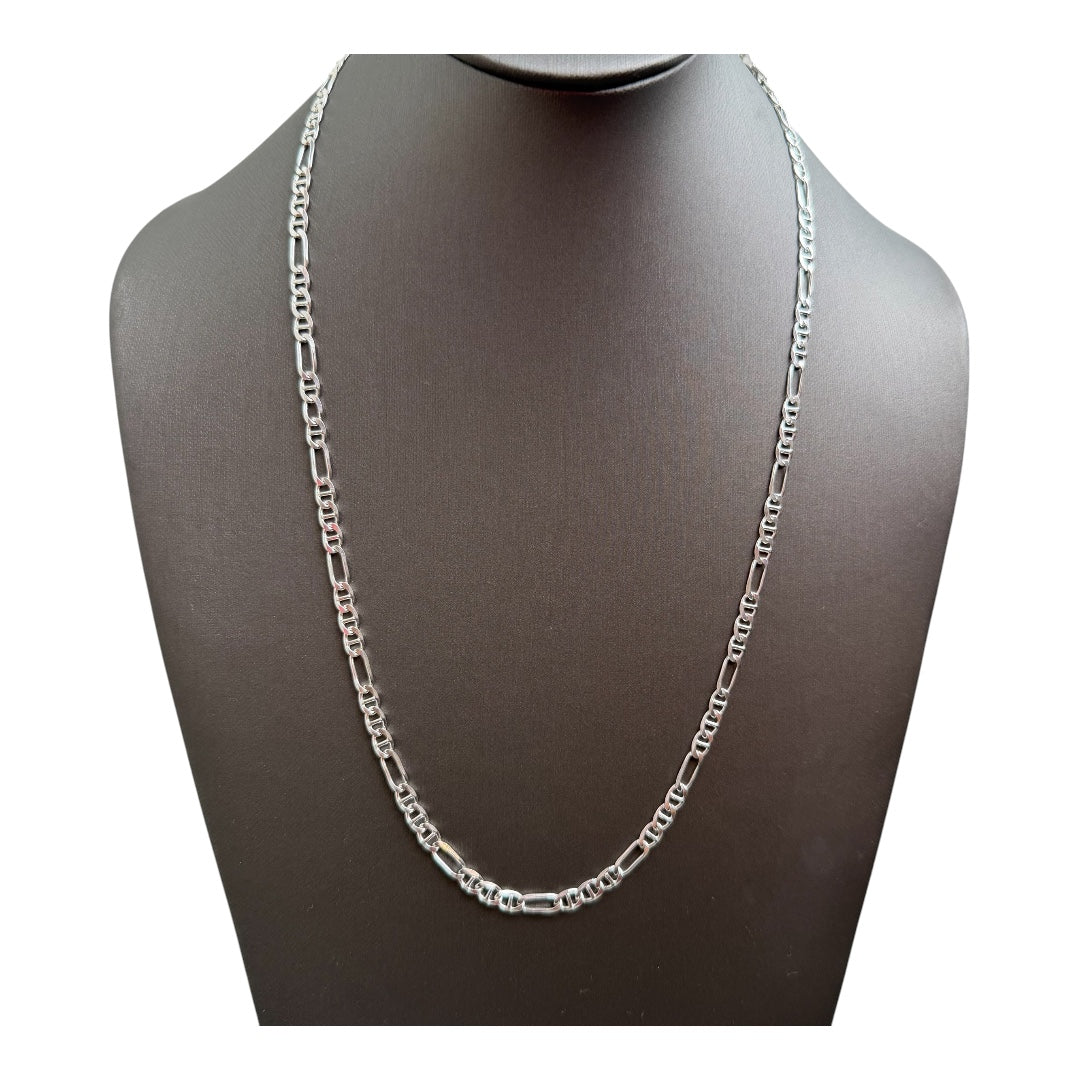 Figaro-Mariner chain Sterling Silver 925 24”