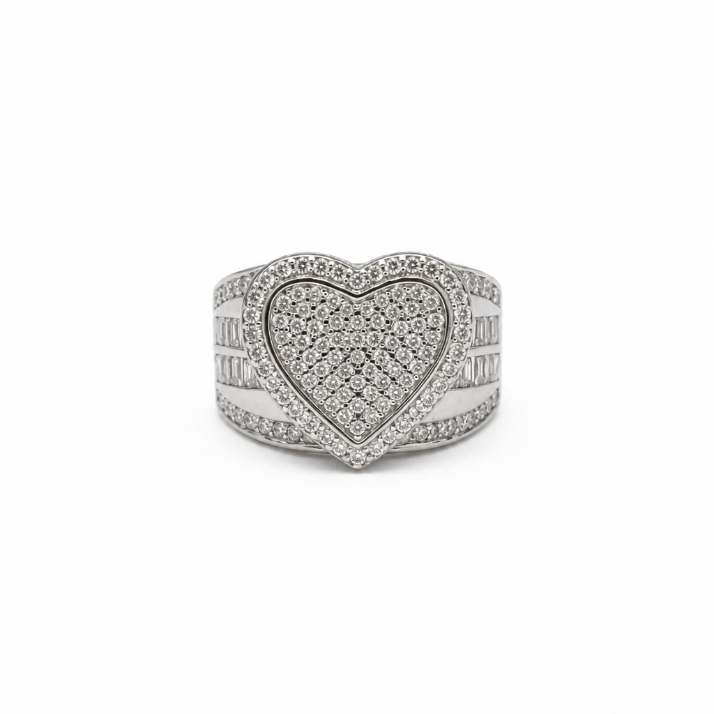 Elegant Heart ring CZ Sterling Silver 925