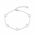 Cut Clover Outline 7mm bracelet Sterling silver 925