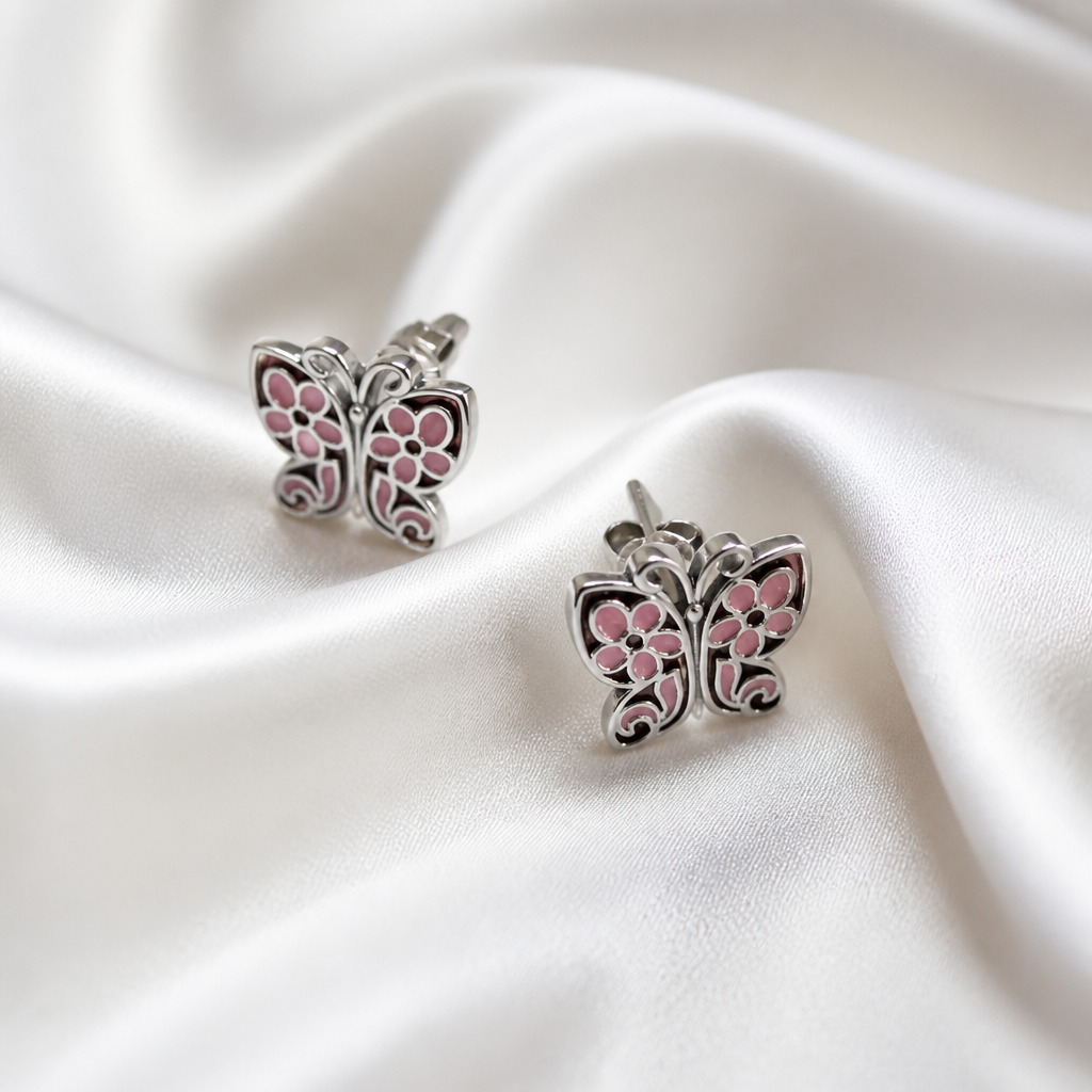 Butterfly stud earrings 925 sterling silver