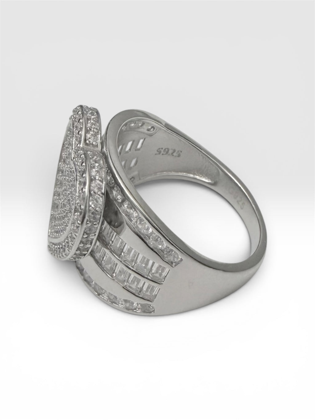 Elegant Heart ring CZ Sterling Silver 925