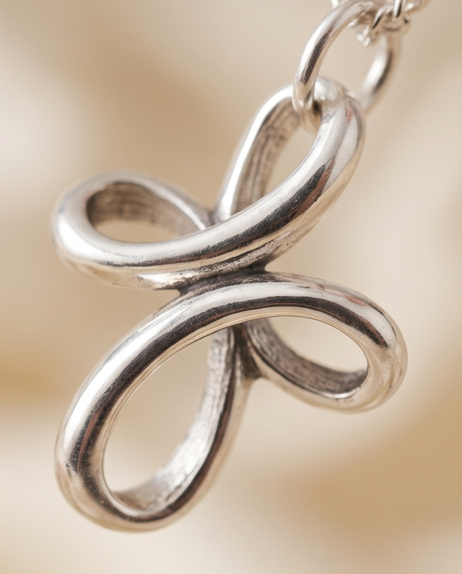 925sterling silver ribbon cross pendant