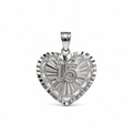 Heart-shaped pendant, Quinceañera 925 Sterling Silver