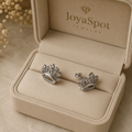 Crown CZ stud quinceanera earrings 925 silver