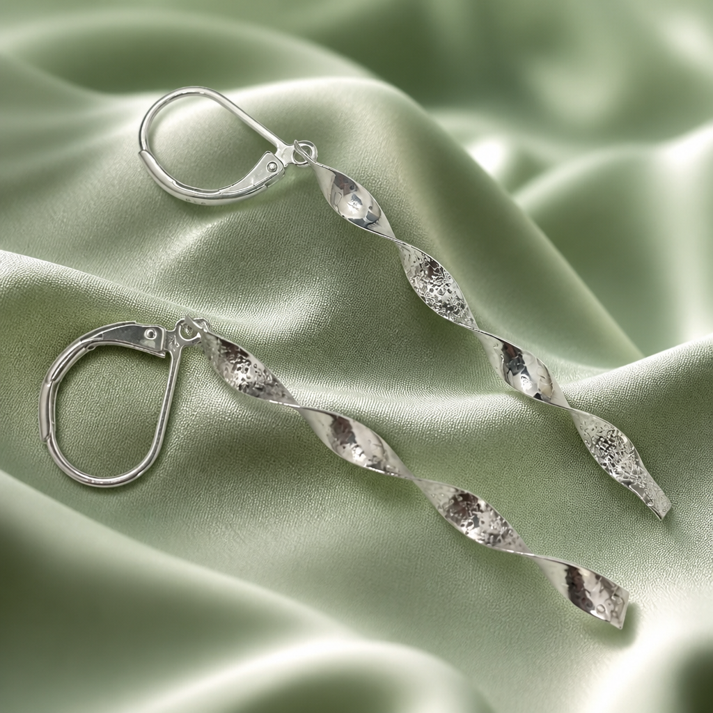 Twisted earrings sterling silver 925