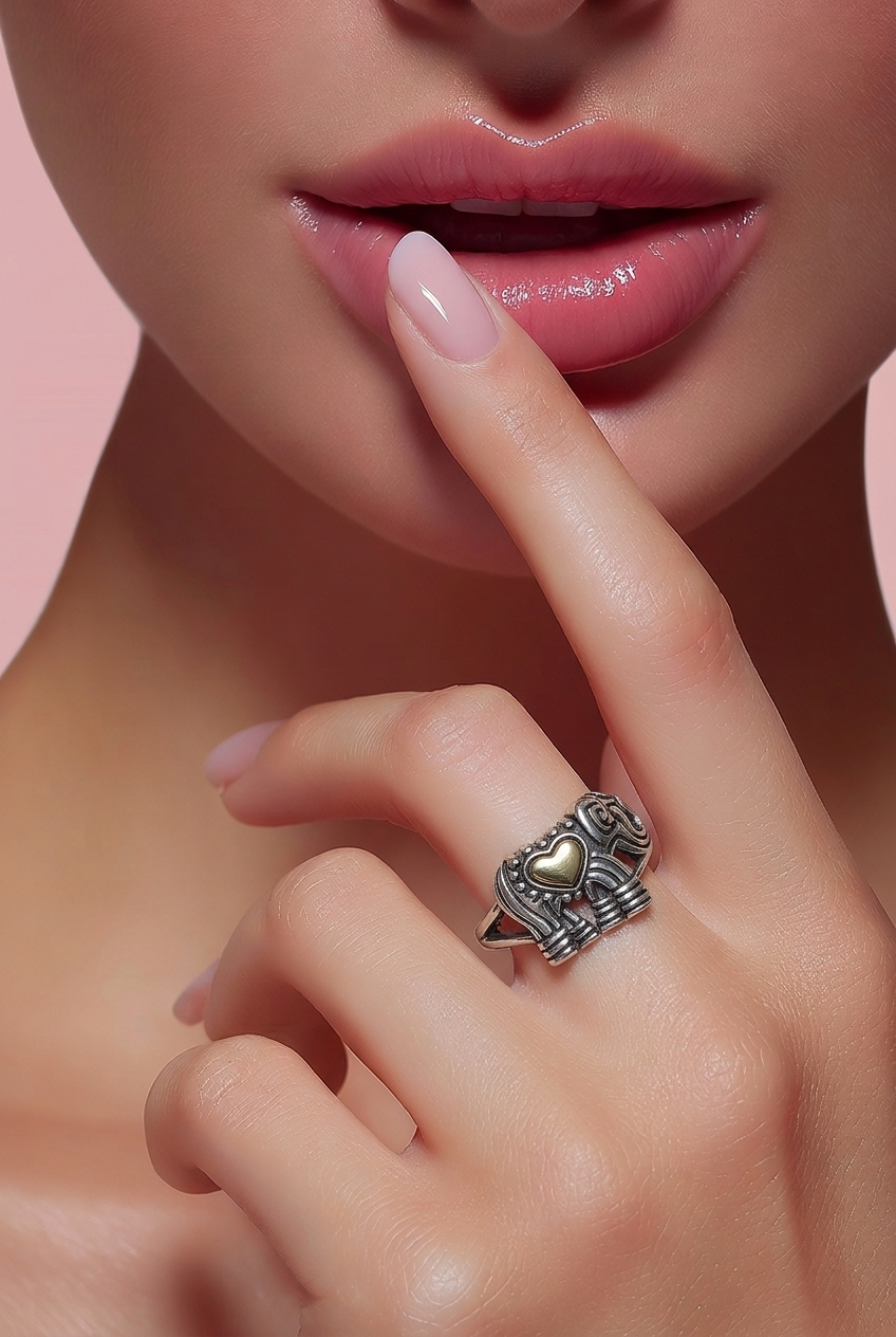 Golden Heart Elephant ring