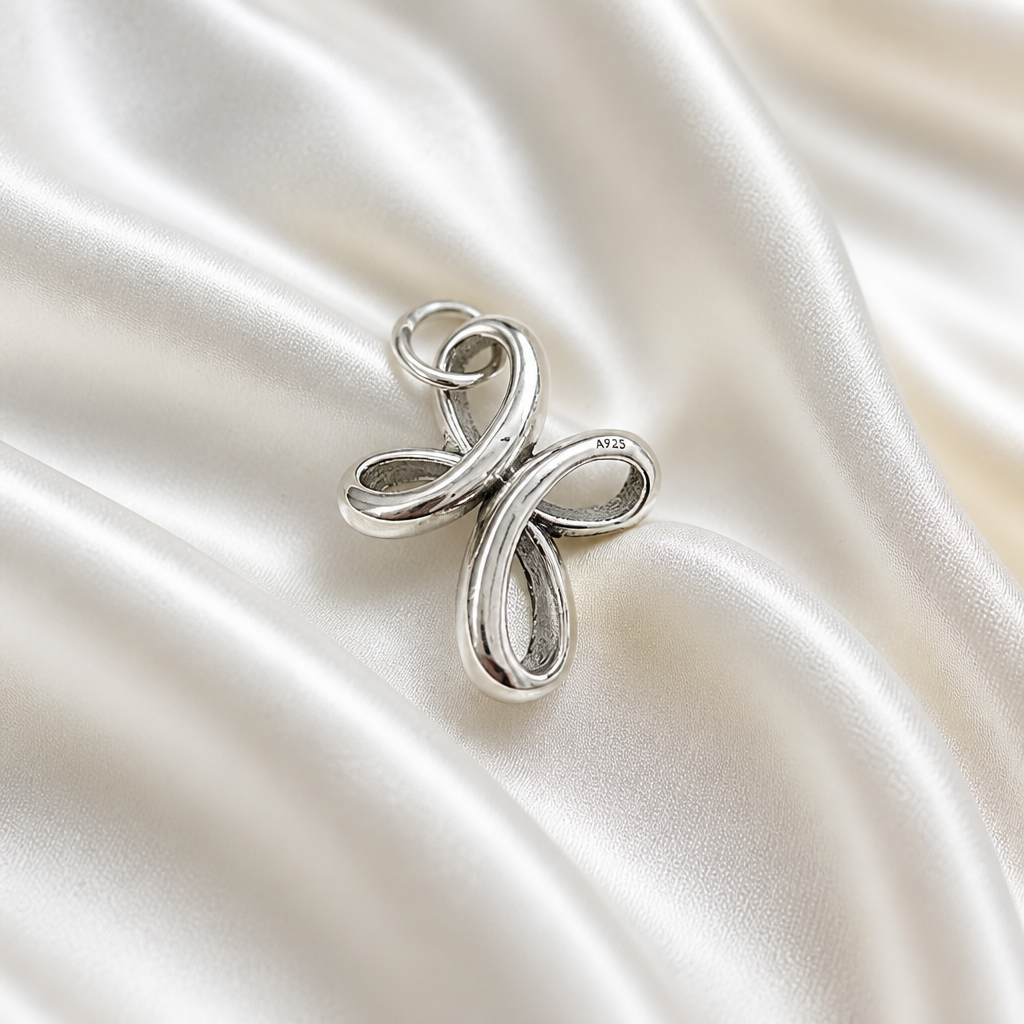 925sterling silver ribbon cross pendant