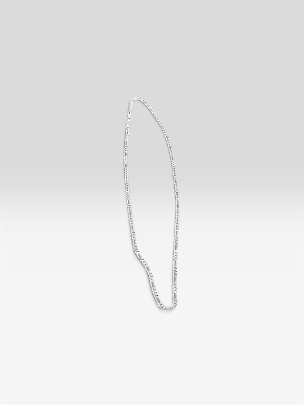 Diamond cut and mirror Figaro chain Sterling silver 925