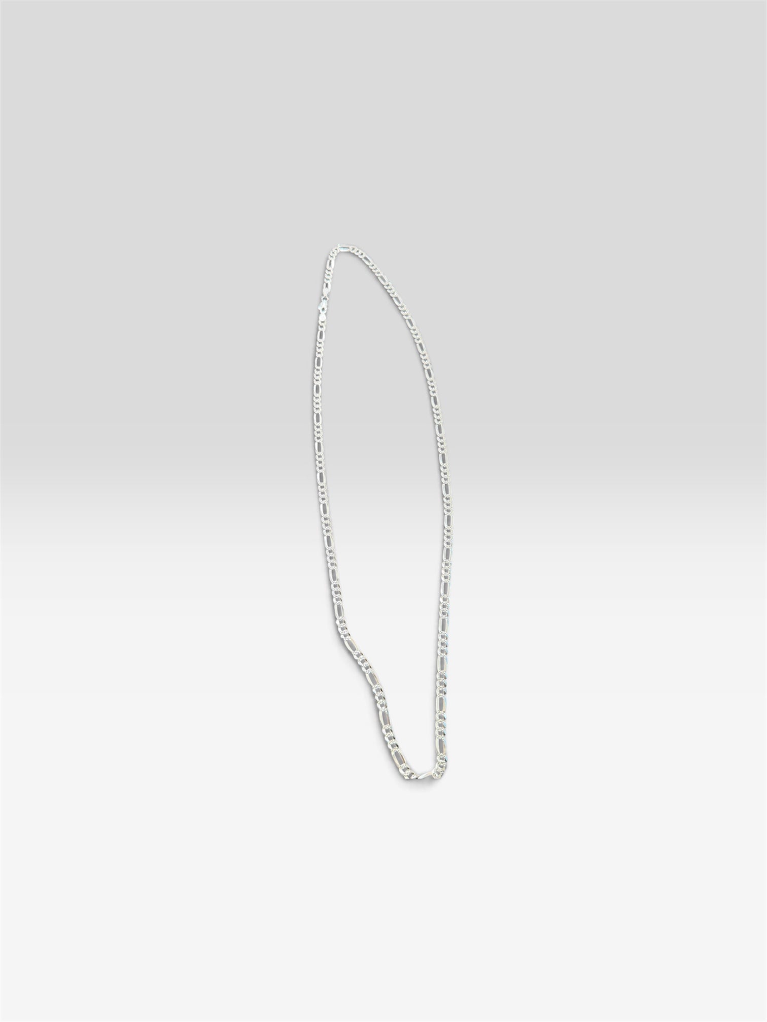 Diamond cut and mirror Figaro chain Sterling silver 925